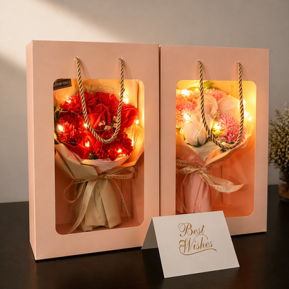 Luxurious Everlasting Rose Bouquet - Eternal Flowers with LED Lights