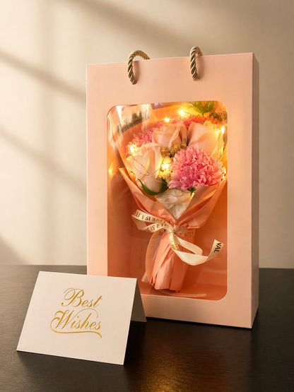 Luxurious Everlasting Rose Bouquet - Eternal Flowers with LED Lights