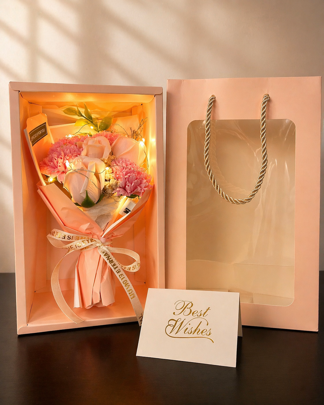Luxurious Everlasting Rose Bouquet - Eternal Flowers with LED Lights
