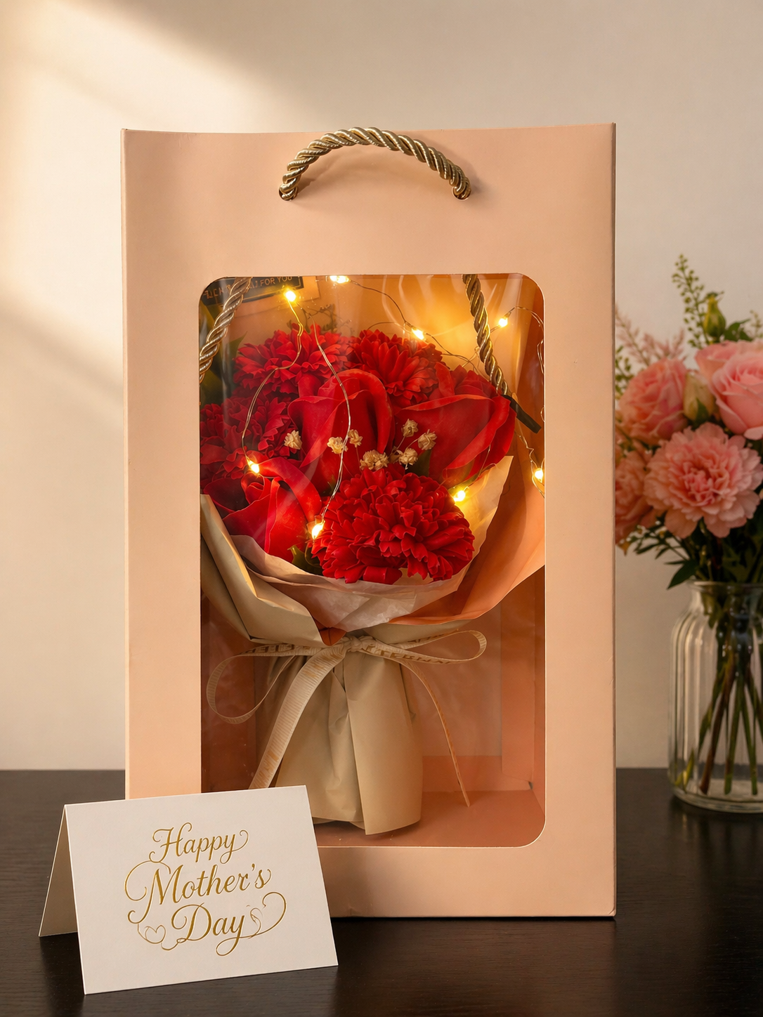 Luxurious Everlasting Rose Bouquet - Eternal Flowers with LED Lights