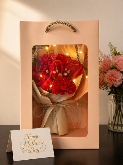 Luxurious Everlasting Rose Bouquet - Eternal Flowers with LED Lights