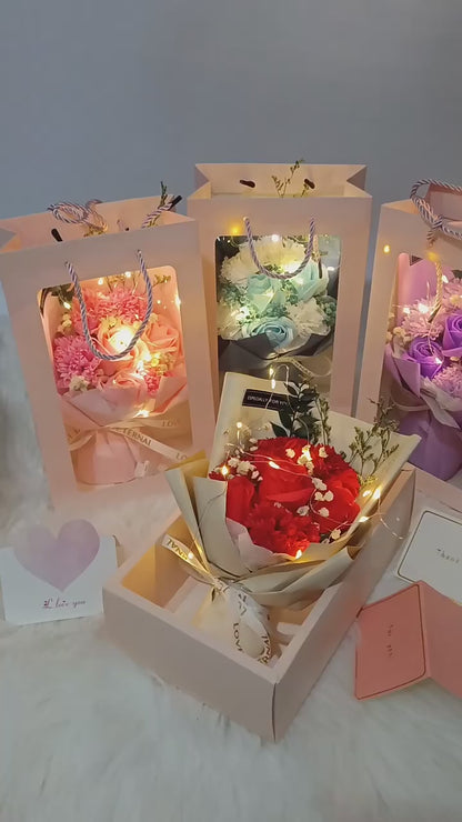 Luxurious Everlasting Rose Bouquet - Eternal Flowers with LED Lights